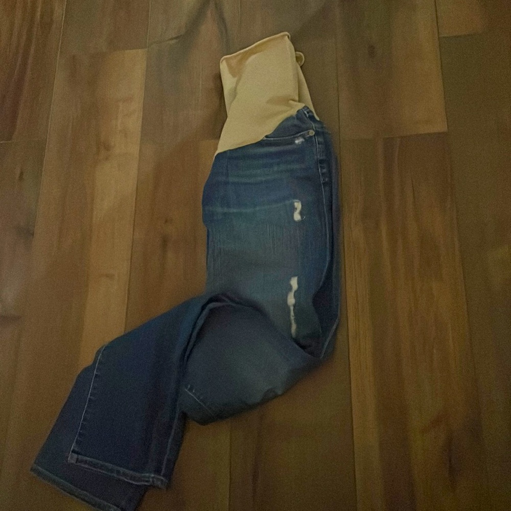 Maternity jeans, ripped denim